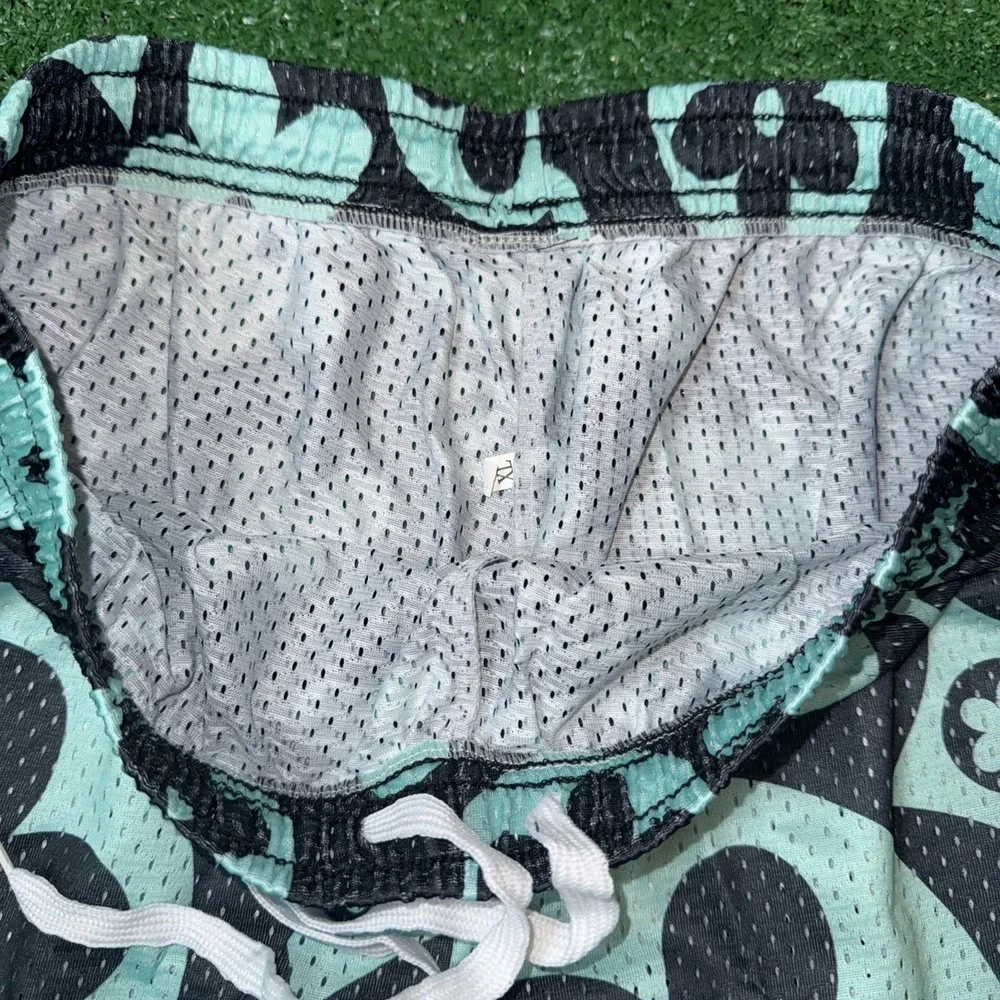 Navy Teal Mesh Shorts‎ Men's XLarge Floral Streetwear